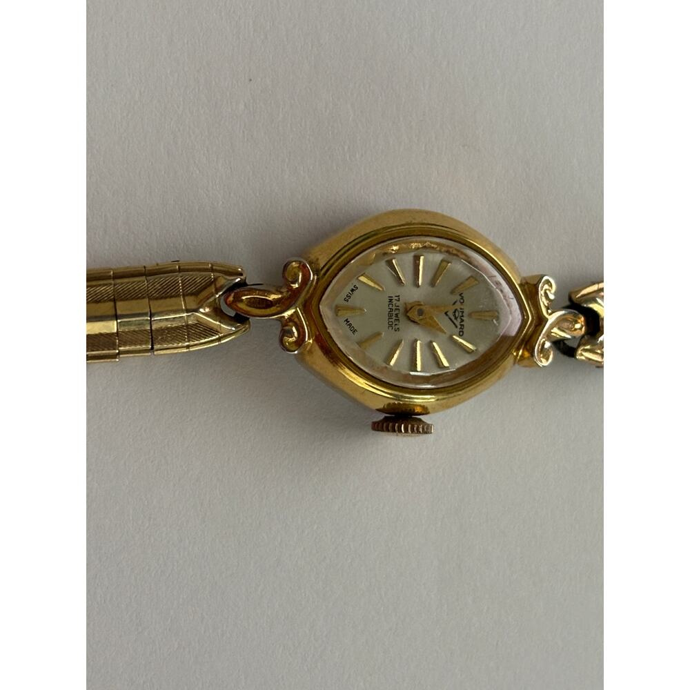 Vintage Voumard Incabloc Swiss Watch 10K Gold Filled Mechanical Stretch Bracelet - Picture 4 of 6